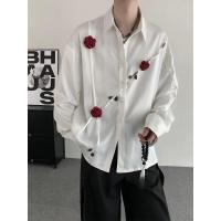 ราคา เสื้อเชิ้ตแขนยาวลายดอกกุหลาบสามมิติสำหรับผู้ชายและผู้หญิง (29081420863)