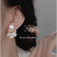 ราคา ต่างหู ต่างหูลูกปัดมุก งานแฟชั่น ดีไซน์เก๋ไก๋ แนวหวาน หรู (บอลหน้า-หลัง) ลูกปัดมุก+ดอกไม้ (ราคาต่อคู่) (20880206215)