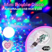 ราคา ไฟเทค จิ๋ว 2 หัว ในตัวเดียว กระพริบามเสียง ไฟเธค USB ให้แสงกว้างทั่วห้อง (19983730949)