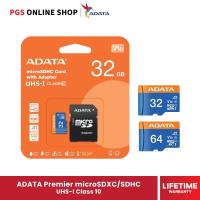 ราคา ADATA PREMIER V10 MICROSD R100 W/ADAPTER (เมมโมรี่การ์ด) ความจุ 32GB/64GB (27137681061)