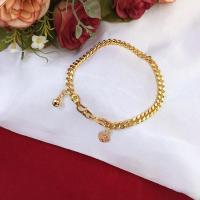 ราคา สร้อยข้อมือทองลายโซ่แบนห้อยกระพรวน ความยาว 7.5 นิ้ว สร้อยทอง สร้อยไมครอน สร้อยข้อมือแฟชั่น ทองปลอม ทองชุบ ทองไมครอน (12036589198)