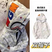 ราคา หมวกและแจ็คเก็ตพิมพ์ดิจิตอลสำหรับผู้ชาย ลายพรางและศีรษะฉลาม สไตล์ลำลอง (50150554129)