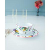 ราคา Kenzo cup & saucer ใหม่ ไม่ผ่านการใช้ ลายดอกไม้สวยสดใส ขอบสีแดงชัดค่ะ [L0016W] (2992112912)