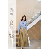 ราคา เสื้อเชิ้ต - เสื้อและกระโปรง Aris - กระโปรง Camel เสื้อเชิ้ตออฟฟิศ กระโปรงจีบ ออกแบบโดย Kate by Linh Nguyeen (44226512774)