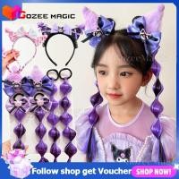 ราคา Sanrio การ์ตูน Kuromi Bow Braid สูง Horsetail วิกผม Braids Headbands สาวฮาโลวีนคอสเพลย์ Headwear Headrope อุปกรณ์เสริมผมของขวัญวันเกิด (29512969974)