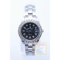 ราคา Royal Crown นาฬิกาข้อมือสุภาพสตรี ประดับเพชร cz อย่างดี สายสแตนเลส รุ่น 3662L-CZ (Black/Silver) (1184114305)