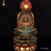 ราคา Seiko Pure Copper Painted Western Three Holy Buddha Buddha หนัก1.9กิโลกรัม XTM6 (24331657468)