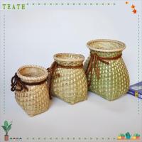 ราคา ชาธ ตะกร้าหวายหวาย,ตะกร้าสานไม้ไผ่อเนกประสงค์ทรงกลม,งานฝีมือไม้ไผ่น้ําหนักเบาตกแต่งภาชนะเก็บของทอมือบ้านไร่ (49100150515)