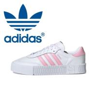 ราคา Adidas Originals Samba Sambarose Anti slip and Wear resistant Low Top Board Shoes Pink and White FU7456 (25457164364)