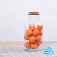 ราคา ขวดแก้วฝาจุก แบบทรงกระบอกกลม 1000 มล / โหลแก้วกลมพร้อมฝาไม้ 1 ลิตร ม3028 (41855934640)