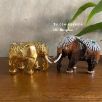 ราคา ช้างไม้แกะสลัก ช้างเงิน ช้างทอง ช้างมงคล (2นิ้ว) (3390041698)