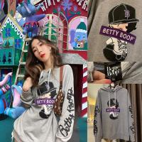 ราคา เสื้อแขนยาวฮู้ดดี้ Betty Boop 90s x MLB Redsox ของแท้มือสอง (29211936498)
