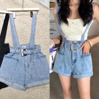 ราคา - ✨ เอี๊ยมยีนส์ขาสั้นน สายสามารถอดออกได้ ใส่เป็นกางเกงได้น้าา น่ารักมากกก เข็มขัดถอดได้ (23540963411)