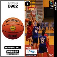 ราคา MOLTEN ลูกบาส บาสเกตบอลยาง Basketball RB th B982 FIBA (460) แถมฟรี ตาข่ายใส่ลูกบอล+เข็มสูบ (9463134285)
