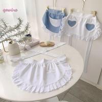 ราคา [qowine] ผู้หญิงครึ่งเอวทําอาหารผ้ากันเปื้อนครัวสั้น Lolita แม่บ้านเซ็กซี่ลูกไม้ ck สีขาว Bib ความงามดอกไม้ร้านกาแฟ Pinafore Home Work TH (52250959798)