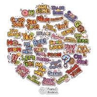 ราคา ʕ •ᴥ•ʔ ✿ พร้อมส่ง : สติ๊กเกอร์กันน้ำขนาดเล็กลายข้อความต่างๆ | Quote Small Waterproof Decoration Sticker Set. (22368394182)