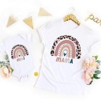 ราคา Rainbow Mommy และ Me Mother Daughter เสื้อยืดฤดูร้อน Family Matching ชุด Mama + mini เสื้อผ้า ON ขาย (29243730445)
