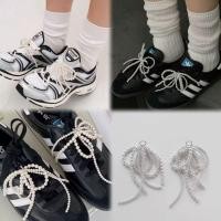 ราคา พร้อ​มส่งคลิปหนีบรองเท้ามุก bow-knot สไตล์เกาหลี ตกแต่งรองเท้าผ้าใบ เครื่องประดับแฟชั่น (27528620796)