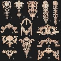 ราคา ไม้แกะสลักไม้ผนังพื้นหลังตกแต่งผนังสไตล์ยุโรปชิ้นดอกไม้ก้นเส้นมุมดอกไม้ (24338017255)