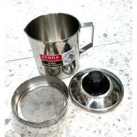 ราคา หม้อกรองสแตนเลส พร้อมที่กรองฝาปิด สแตนเลสตราหัวม้าลาย Zebra ขนาด 12 ซม. ขนาด 1.0 ลิตร (43662872798)