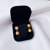 ราคา ต่างหูมุกแท้ ตุ้มหูมุกแท้สีทอง ขนาดมุก7.5mm. ตัวเรือนเงินแท้ (8188971071)