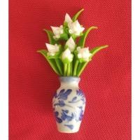 ราคา แจกันดอกบัวจิ๋วสีขาว 3" ดินปั้น (4941756694)