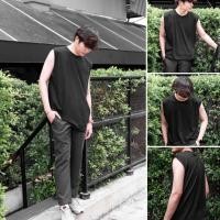 ราคา เสื้อโอเวอร์ไซส์ แขนกุด ผู้ชาย สีดำ งานไทย...พร้อมส่ง ภาพถ่าย (20426281858)