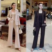 ราคา CHML10 Jariya Set ชุดเซ็ทสูท+เสื้อเกาะอก+กางเกงขายาว สำหรับผู้หญิง เสื้อผ้าแฟชั่นผู้หญิง ไซส์ S-XL (42112825332)