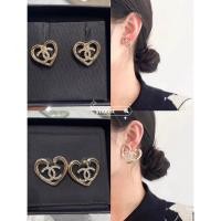 ราคา ของแท้ CHANEL ต่างหู 23C ใหม่สีทองอ่อนรักหัวใจแหวนกลวงออกต่างหูสตั๊ด (22358986247)