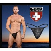 ราคา กางเกงในชาย แอนดรู จีสตริง ลูกไม้ดำ ห่วงสีทอง size M (25265991423)