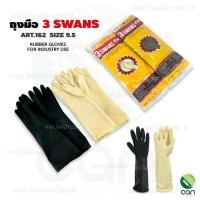ราคา ถุงมือยาง ตรา 3 SWANS รุ่นหนา ขนาด 9.5 รุ่น 162 (6845393938)