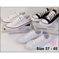ราคา รองเท้าผ้าใบสีขาว ทรงคอนเวิร์ส สวย เท่ คลาสสิก ผ้าแคนวาส Size 37-45 ,A-6,8067 (28201307838)