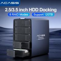 ราคา ACASIS 2.5/3.5 นิ้ว SATA Disk Array กล่อง 5 bay SATA HDD Docking Station อลูมิเนียม HDD Case รองรับโหมด 8 Raid (55702271811)