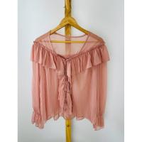 ราคา เสื้อเชิ้ต อกระบาย ผ้าชีฟอง เบาสบาย สีชมพูละมุน Cf ร้าน Chuanchom (26652614084)