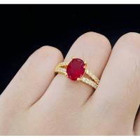 ราคา #แหวนทองหุ้มหัวพลอยสีแดง#แหวนนาค (25575945216)