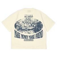 ราคา CentAmbios - Boxy Oversize Tshirt Make Money Make Friend Cream Unisex - Cotton Combed 20s (47302605079)