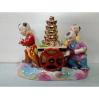 ราคา ตุ๊กตาจีนเซรามิคเด็กสามคนลากรถเงินทอง สินค้ามือสองสภาพดี (22179939933)