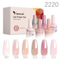 ราคา 6pcs/set VIP5 Venalisa Gel Nail Polish HEMA FREE Jelly Pink Nude Color Varnish Soak Off UVLED Semi Permanent Lacquer Bra (28911781489)