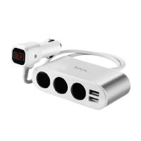 ราคา Hoco Car Charger Z13 ตัวขยายที่จุดบุหรี่ภายในรถยนต์ มีช่องจุดบุหรี่ 3 ช่อง USB 2 ช่อง (21579654551)