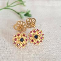 ราคา ต่างหูพิกุล พลอยทับทิม พลอยทับทิมสยาม และ พลอยไพลิน ตัวเรือนเงิน ต่างหูเงินแท้ ต่างหูใส่ออกงาน งานออกแบบพิเศษไม่ซ้ำใคร (22237591580)