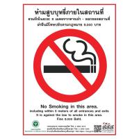 ราคา ป้ายสติ้กเกอร์ ห้ามสูบบุรี่สำหรับคลินิก (29566864530)