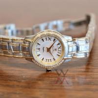 ราคา นาฬิกาข้อมือ ผู้หญิง OP (Olym Pianus) รุ่น 5655L-403E Sapphire Quartz (หน้ามุกขาว-เรือนสองกษัตริย์) (29755179371)