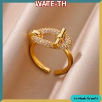 ราคา WATE Fast18K gold diamond TI แหวนเปิดเหล็ก (27092285556)