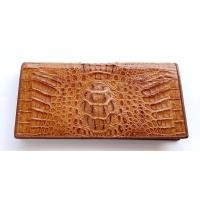 ราคา กระเป๋าสตางค์หนังจระเข้แท้ 2พับยาว ส่วนโหนก สีน้ำตาลแทน (15733850045)