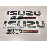 ราคา สติ๊กเกอร์สกรีน ISUZU 2.5 TURBO / 3.0 TURBO งานฟอยเงินเงา ติดฝาท้ายรถกระบะ ISUZU DRAGON เทียบแท้95% (25882990869)