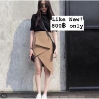 ราคา Twotwice-Asymmetric Skirt (Brown) (21680972220)