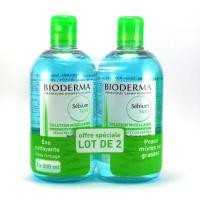 ราคา Bioderma Sebium H2O สำหรับผิวมัน ผิวผสม (สีเขียว 2 ขวด x 500ml.) (3620323369)