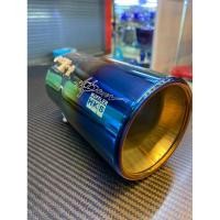 ราคา ครอบท่อไอเสียรถยนต์ ปลายท่อรถยนต์ ปลายท่อรถกระบะไทเท ขนาด 3 นิ้ว งานไดร์สีไทเท ลาย HKS (26701609685)