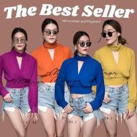 ราคา ป้าย Mirrorsister 01208.2 เสื้อทรงสวย ดีเทลคอวี3เหลี่ยม คอปีนแต่งจับจีบ3stepเก๋ๆ ช่วงอกแต่งไขว้ทับกัน (9009212695)