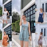 ราคา เซ็ต 2ชิ้น เสื้อคอยูแหวกชายผ่าหน้า/กางเกงขาสั้นเอวสูง (8693453046)